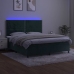 vidaXL atsperu gulta ar matraci, LED, tumši zaļš samts, 180x200 cm