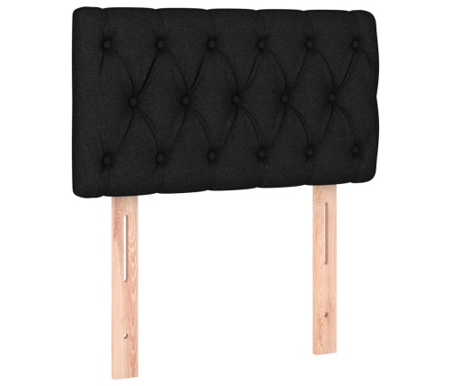 vidaXL atsperu gultas rāmis ar matraci, melna, 80x200 cm, audums