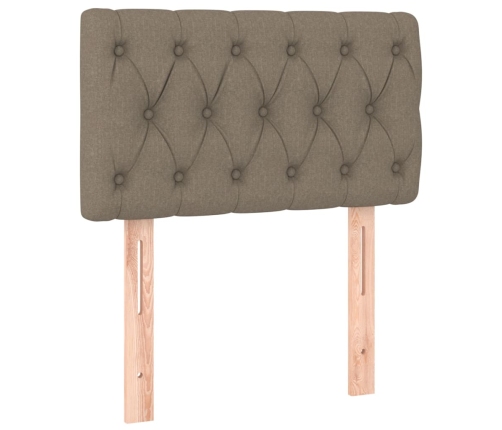 vidaXL atsperu gultas rāmis ar matraci, pelēkbrūns, 80x200 cm, audums