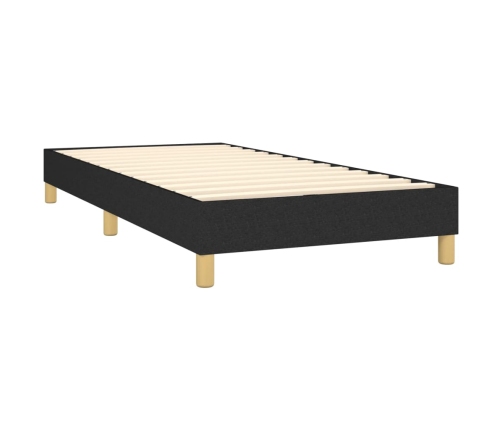 vidaXL atsperu gultas rāmis ar matraci, melna, 80x200 cm, audums