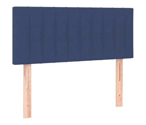 vidaXL atsperu gultas rāmis ar matraci, zils, 80x200 cm, audums