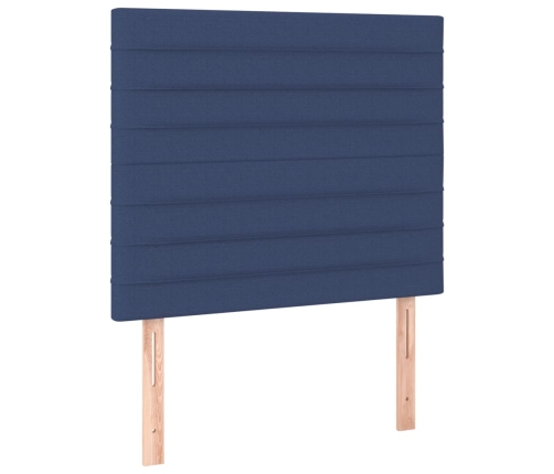 vidaXL atsperu gultas rāmis ar matraci, zils, 80x200 cm, audums