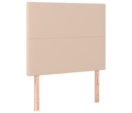 vidaXL atsperu gulta ar matraci, kapučīno, 80x200 cm, mākslīgā āda