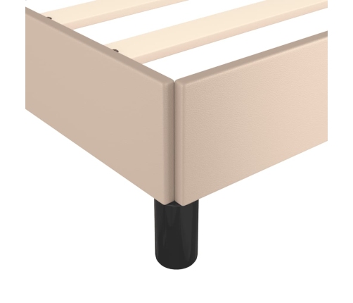 vidaXL gultas rāmis ar galvgali, kapučīno, 140x190 cm, mākslīgā āda