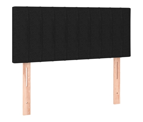 vidaXL atsperu gultas rāmis ar matraci, melna, 80x200 cm, audums