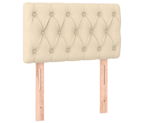 vidaXL atsperu gultas rāmis ar matraci, krēmkrāsas, 80x200 cm, audums