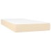 vidaXL atsperu gultas rāmis ar matraci, krēmkrāsas, 80x200 cm, audums