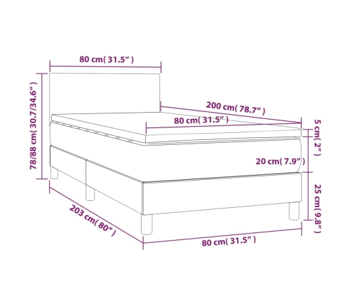 vidaXL atsperu gulta ar matraci, balta, 80x200 cm, mākslīgā āda