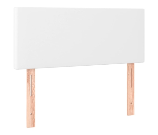vidaXL atsperu gulta ar matraci, balta, 90x200 cm, mākslīgā āda