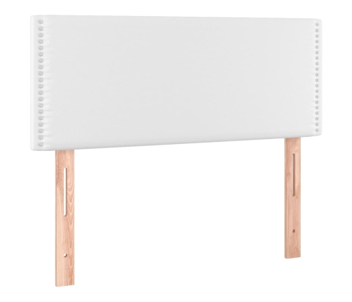 vidaXL atsperu gulta ar matraci, balta, 80x200 cm, mākslīgā āda