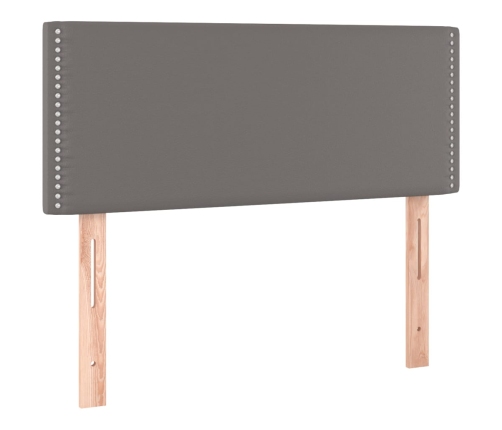 vidaXL atsperu gulta ar matraci, pelēka, 80x200 cm, mākslīgā āda