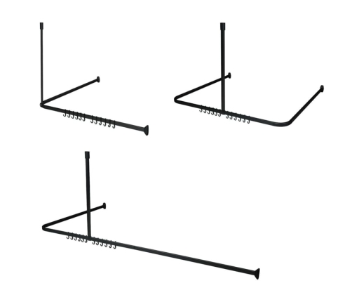 Sealskin dušas aizkaru sliežu komplekts Easy-Roll, melns