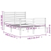 vidaXL gultas rāmis ar galvgali, balts, divvietīgs, masīvkoks
