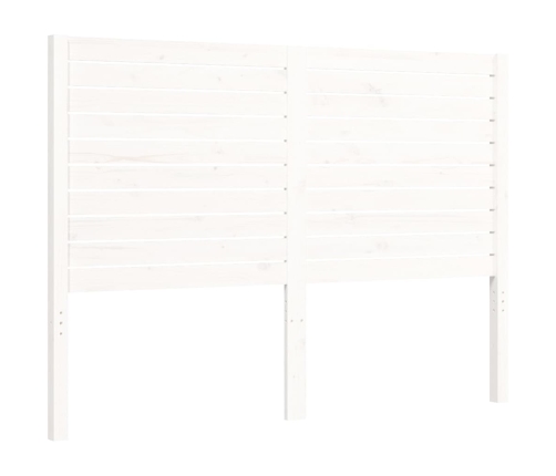 vidaXL gultas rāmis ar galvgali, balts, divvietīgs, masīvkoks