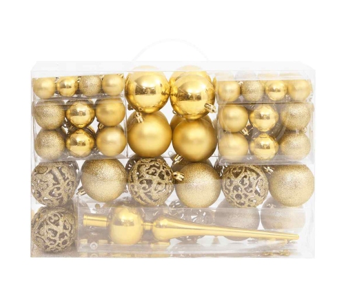 Ziemassvētku Eglītes Rotājumi, 111 Daļas, Zeltains Polistirols Vidaxl