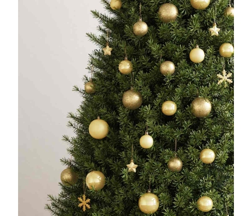 Ziemassvētku Eglītes Rotājumi, 111 Daļas, Zeltains Polistirols Vidaxl