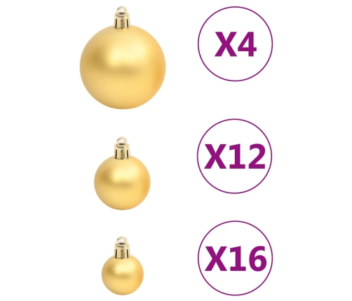 Ziemassvētku Eglītes Rotājumi, 111 Daļas, Zeltains Polistirols Vidaxl