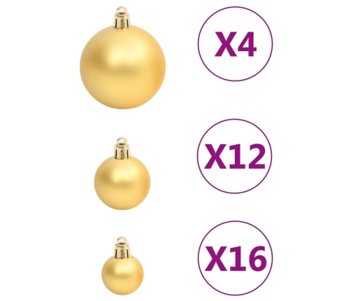 Ziemassvētku Eglītes Rotājumi, 111 Daļas, Zeltains Polistirols Vidaxl