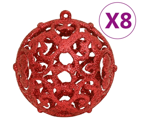 vidaXL Ziemassvētku eglītes rotājumi, 111 daļas, sarkans polistirols