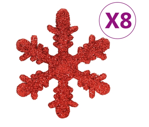 vidaXL Ziemassvētku eglītes rotājumi, 111 daļas, sarkans polistirols