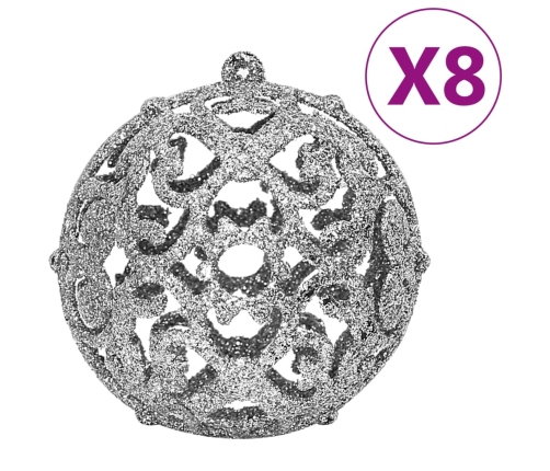 vidaXL Ziemassvētku eglītes rotājumi, 111 gab., sudrabains polistirols