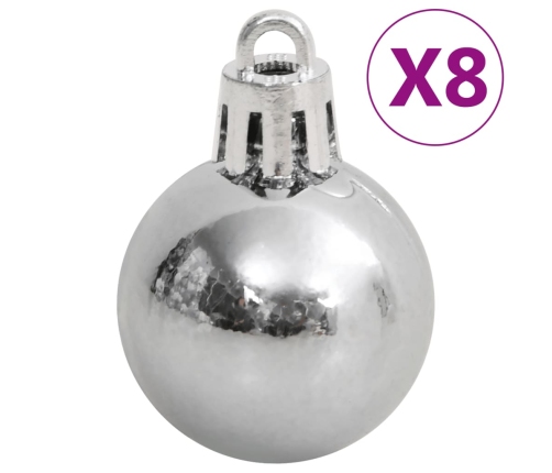 Ziemassvētku Eglītes Rotājumi, 111 Gab., Balti Un Pelēki Vidaxl