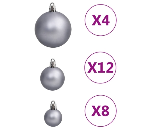 Ziemassvētku Eglītes Rotājumi, 111 Gab., Balti Un Pelēki Vidaxl