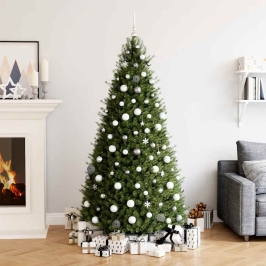 Ziemassvētku Eglītes Rotājumi, 111 Gab., Balti Un Pelēki Vidaxl