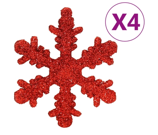 vidaXL Ziemassvētku eglītes rotājumi, 112 gb., sarkani, zaļi, zeltaini