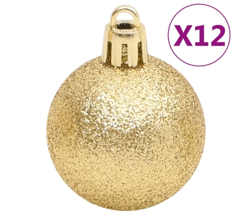 vidaXL Ziemassvētku eglītes rotājumi, 112 gb., sarkani, zaļi, zeltaini