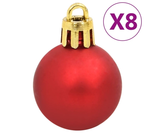 vidaXL Ziemassvētku eglītes rotājumi, 112 gb., sarkani, zaļi, zeltaini