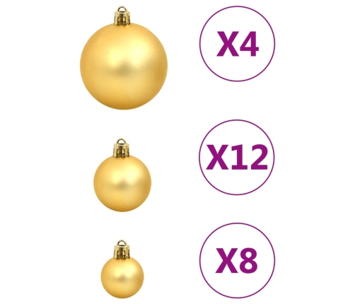 vidaXL Ziemassvētku eglītes rotājumi, 112 gb., sarkani, zaļi, zeltaini