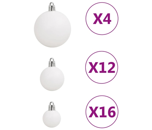 Ziemassvētku Eglītes Rotājumi, 111 Daļas, Balts Polistirols Vidaxl