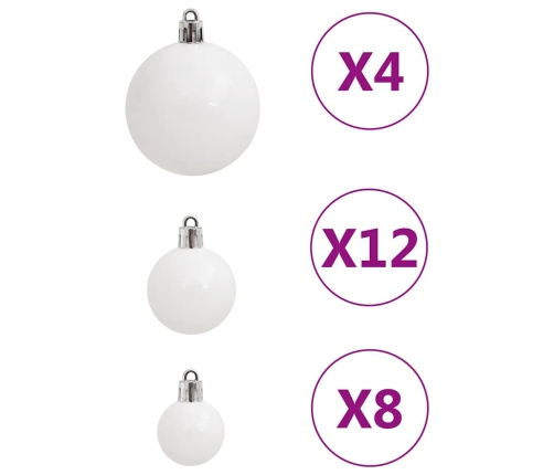 Ziemassvētku Eglītes Rotājumi, 111 Daļas, Balts Polistirols Vidaxl