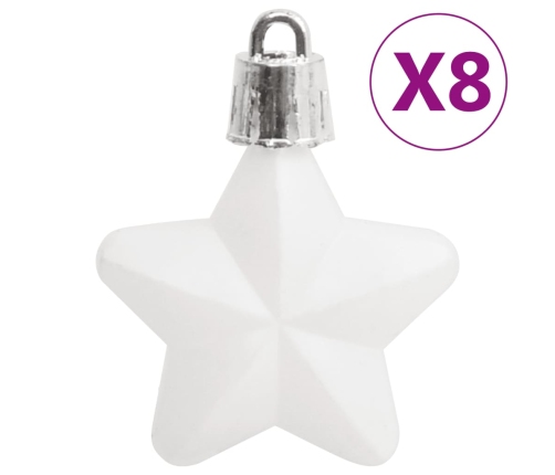 Ziemassvētku Eglītes Rotājumi, 111 Daļas, Balts Polistirols Vidaxl