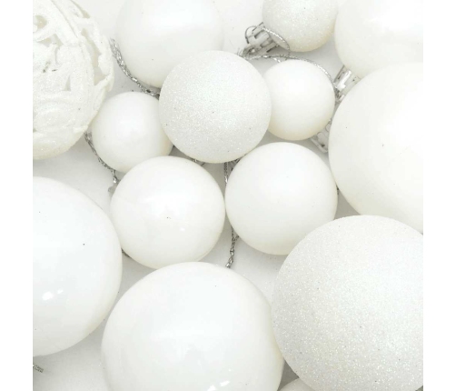 Ziemassvētku Eglītes Rotājumi, 111 Daļas, Balts Polistirols Vidaxl