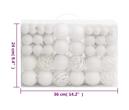 Ziemassvētku Eglītes Rotājumi, 111 Daļas, Balts Polistirols Vidaxl