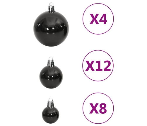 Ziemassvētku Eglītes Rotājumi, 111 Gab., Melns Polistirols Vidaxl