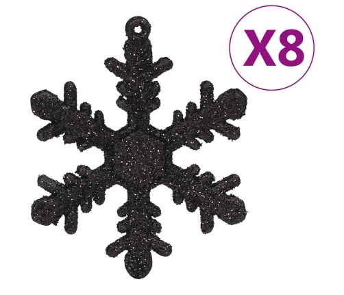 Ziemassvētku Eglītes Rotājumi, 111 Gab., Melns Polistirols Vidaxl