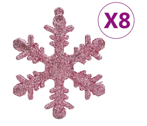 Ziemassvētku Eglītes Rotājumi, 111 Daļas, Rozā Polistirols Vidaxl