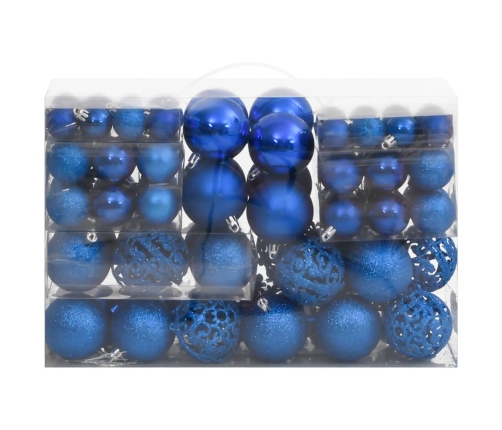 Ziemassvētku Eglītes Rotājumi, 111 Gab., Zils Polistirols Vidaxl