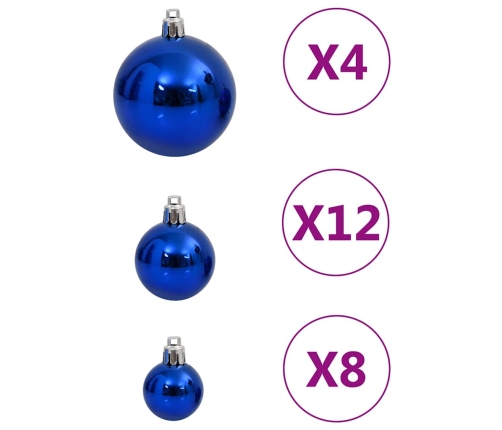 Ziemassvētku Eglītes Rotājumi, 111 Gab., Zils Polistirols Vidaxl