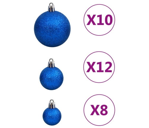 Ziemassvētku Eglītes Rotājumi, 111 Gab., Zils Polistirols Vidaxl