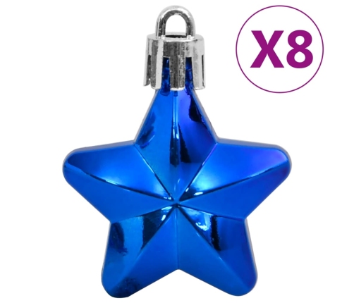 Ziemassvētku Eglītes Rotājumi, 111 Gab., Zils Polistirols Vidaxl