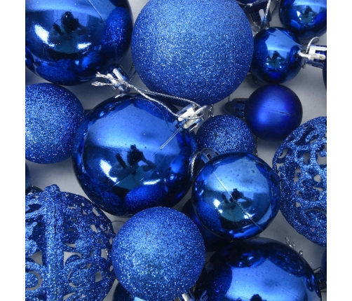 Ziemassvētku Eglītes Rotājumi, 111 Gab., Zils Polistirols Vidaxl