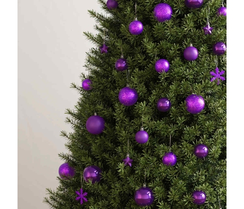 Ziemassvētku Eglītes Rotājumi, 111 Daļas, Violets Polistirols Vidaxl