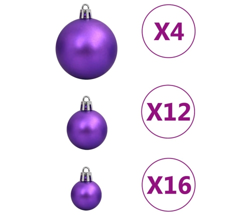 Ziemassvētku Eglītes Rotājumi, 111 Daļas, Violets Polistirols Vidaxl