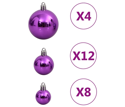 Ziemassvētku Eglītes Rotājumi, 111 Daļas, Violets Polistirols Vidaxl