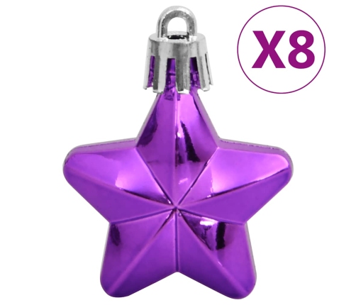 Ziemassvētku Eglītes Rotājumi, 111 Daļas, Violets Polistirols Vidaxl