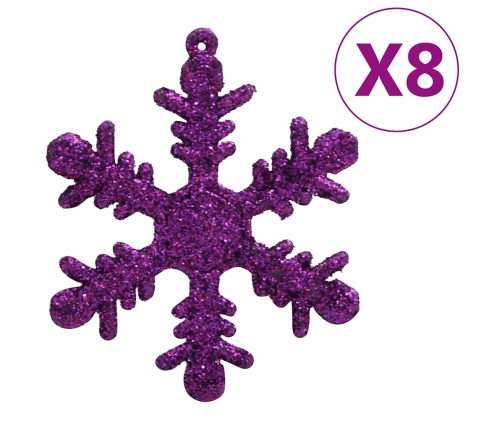 Ziemassvētku Eglītes Rotājumi, 111 Daļas, Violets Polistirols Vidaxl